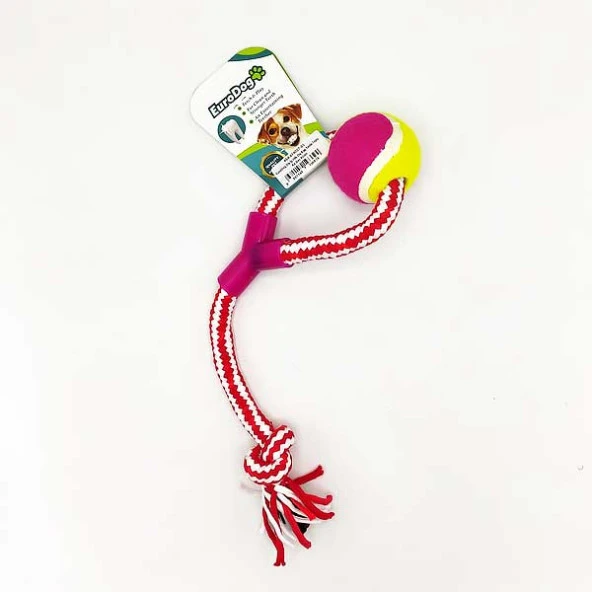 EuroDog Diş İp Hlk.Diş Kaş.Tenis Topu Kır.Bey 40cm ürün görseli