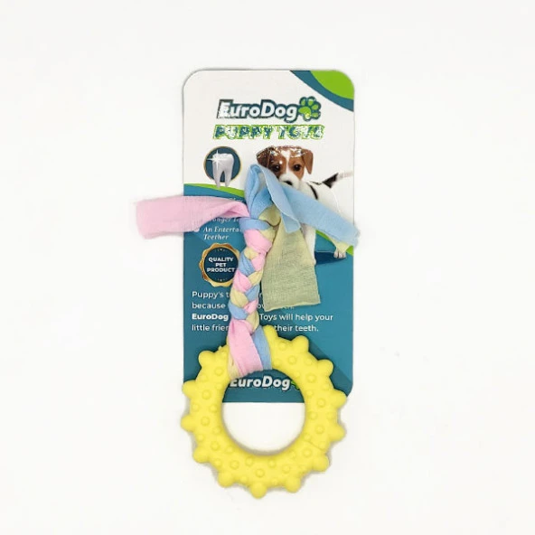 EuroDog Puppy Toys Sarı Çark Diş Kaşıma Oyuncağı ürün görseli