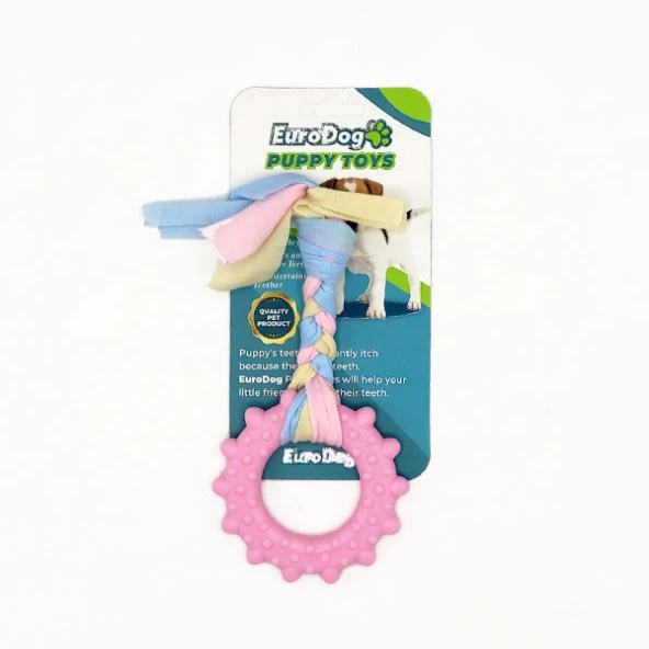 EuroDog Puppy Toys Pembe Çark Diş Kaşıma Oyuncağı ürün görseli