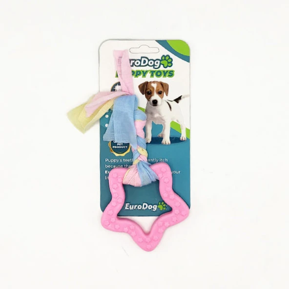 EuroDog Puppy Toys Pembe Beşgen Diş Kaşıma Oyuncağı ürün görseli