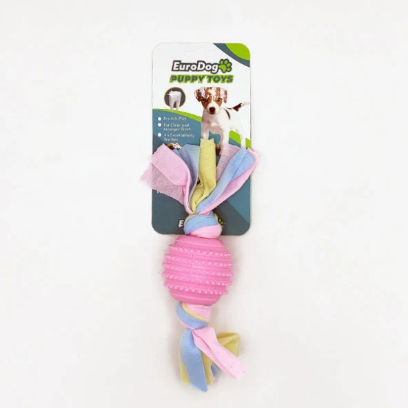 EuroDog Puppy Toys Pembe Tırtıklı Top Diş Kaş.Oy. ürün görseli