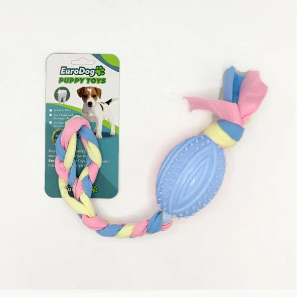 EuroDog Puppy Toys Mavi Rugby Topu Diş Kaşıma Oy. ürün görseli