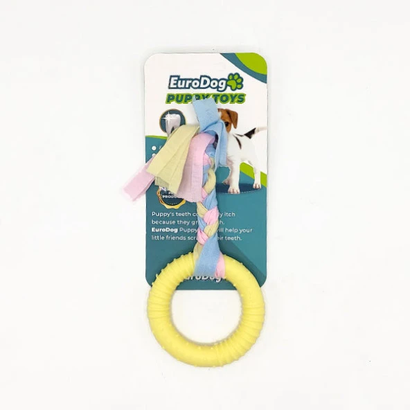 EuroDog Puppy Toys Sarı Halka Diş Kaşıma Oyuncağı ürün görseli
