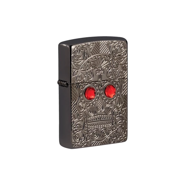 Zippo Çakmak 49300 Armor Crystal Skull Design Lighter