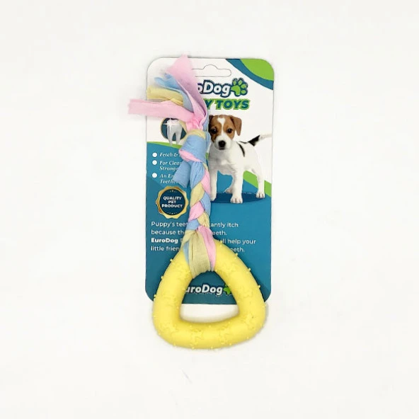 EuroDog Puppy Toys Sarı Üçgen Diş Kaşıma Oyuncağı ürün görseli