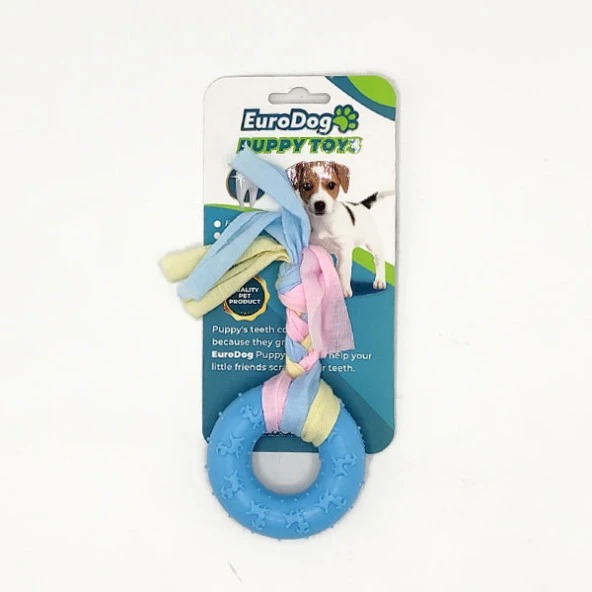 EuroDog Puppy Toys Mavi Ufak Halka Diş Kaşıma Oy.