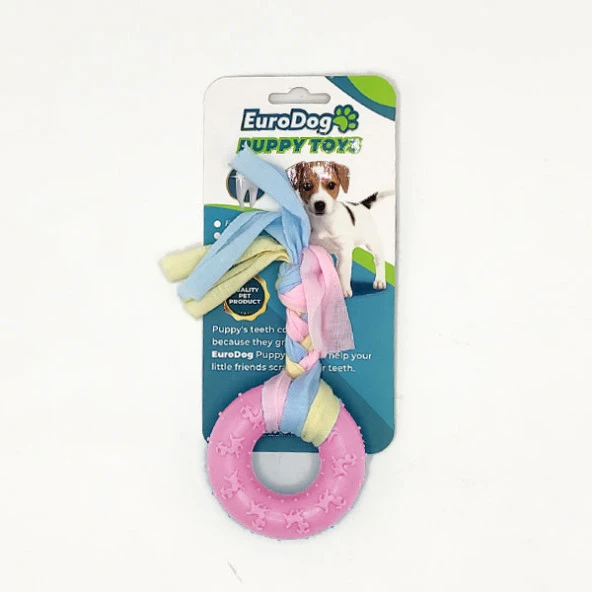 EuroDog Puppy Toys Pembe Ufak Halka Diş Kaşıma Oy. ürün görseli