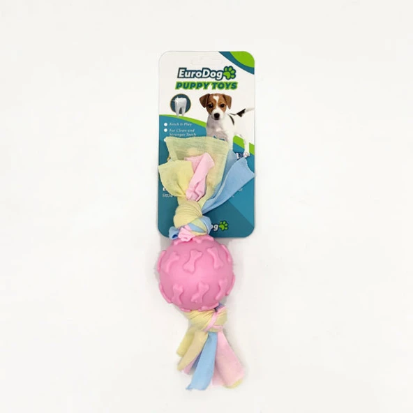 EuroDog Puppy Toys Pembe Kemik Des.Top Diş Kaş.Oy. ürün görseli