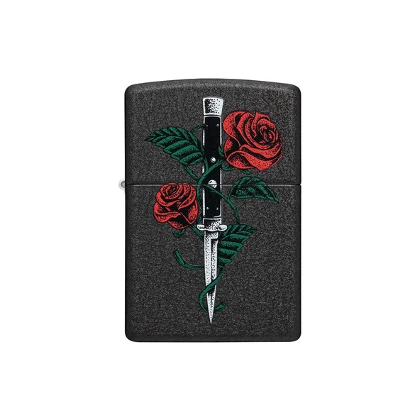 Zippo Çakmak 49778 Rose Dagger Tattoo Design - 4