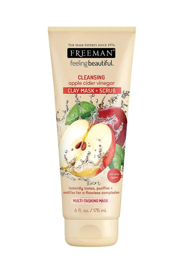 Freeman Elma Sirkeli Köpüklü Kil Maske + Scrub 175 Ml Temizleyici