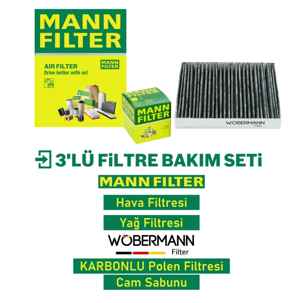 Wöbermann+Mann Skoda Fabia 1.2 Filtre Bakım Seti 2007-2014 3K