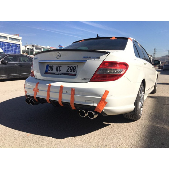 Mercedes W204 C180 Amg Difüzör (plastik - Parlak Siyah) makyajsız - 2