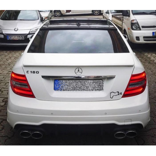 Mercedes C180 Amg Difüzör (makyajlı) Plastik - Parlak Siyah - 3