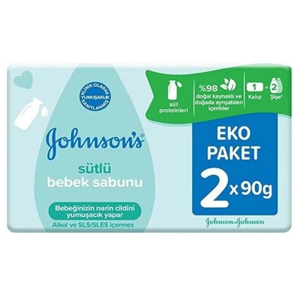 Johnsons Baby Sütlü Bebek Sabunu 2 x 90 gr Eko Paket