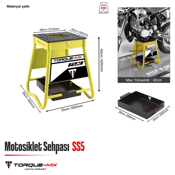 Torque-MX Motosiklet Sehpası SS5 Sarı - 5