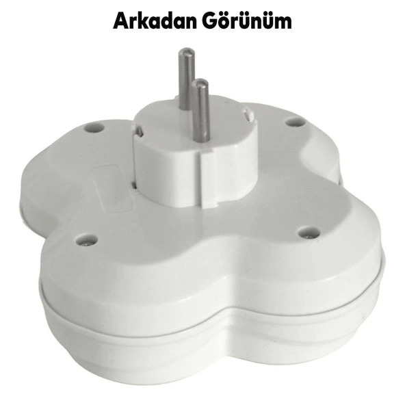 Topraklı Çocuk Korumalı Çoklu Golyat 4 Lü Grup Priz Çoğaltma Dörtlü Fiş Piriz Sıva Üstü - 3