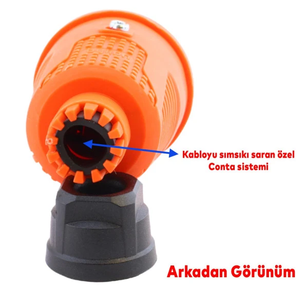 Monofaze Kauçuklu Kablo Bahçe Dış Mekan Korunaklı IP54 Sağlam Su Geçirmez Turuncu Dişi Fiş Tek 16A - 3