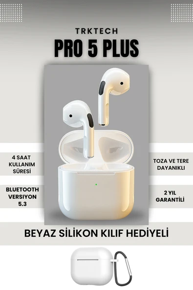 TrkTech Kılıf Hediyeli Pro 5 Plus Premium A Kalite Bluetooth Sürüm 5.3 Bluetooth Kulaklık ürün görseli 1