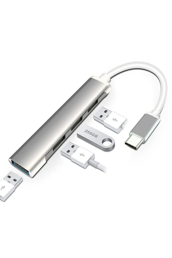 Type - C 4 Girişli Usb Çoğaltıcı Type-c To Usb Hub 4 Ports