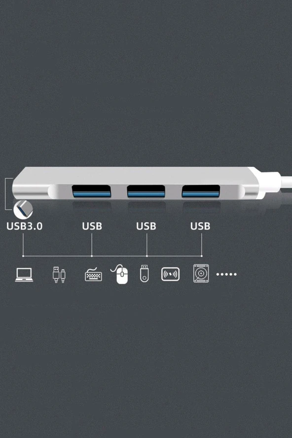 TrkTech USB 3.0 HUB 4 Girişli Usb Çoğaltıcı Usb 3.0 Hub 4 Ports - Resim 3