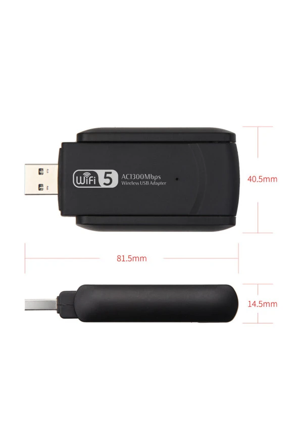 TrkTech Çift Antenli Ac1300 Mbps Dual Band Usb 3.0 Adaptör Kablosuz Wifi Adaptörü - 2