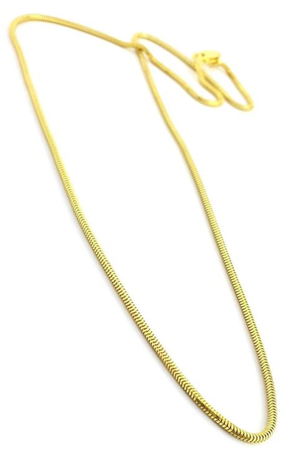 İtalyan 925 Ayar Gümüş Üzerine Altın Kaplama Yılan Zincir Kolye ürün görseli