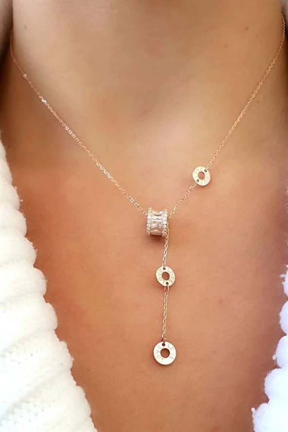 İtalyan 925Ayar Gümüş  Rose Love Aşk Yazılı Aşk Kolyesi ürün görseli