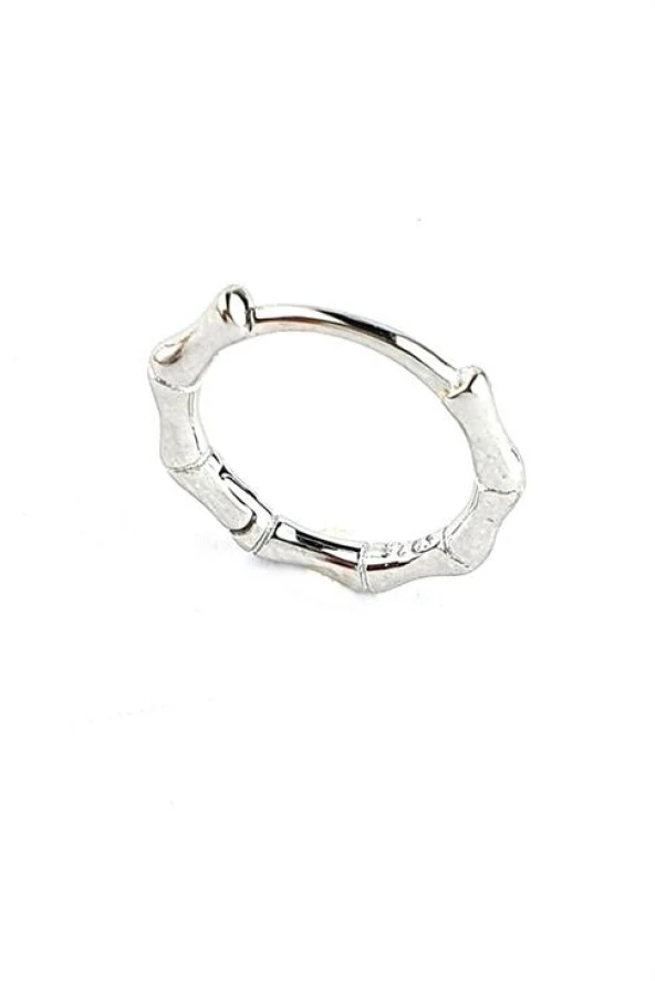 İtalyan 925Ayar Gümüş Tasarım Bone Erkek Tek Halka Küpe ürün görseli