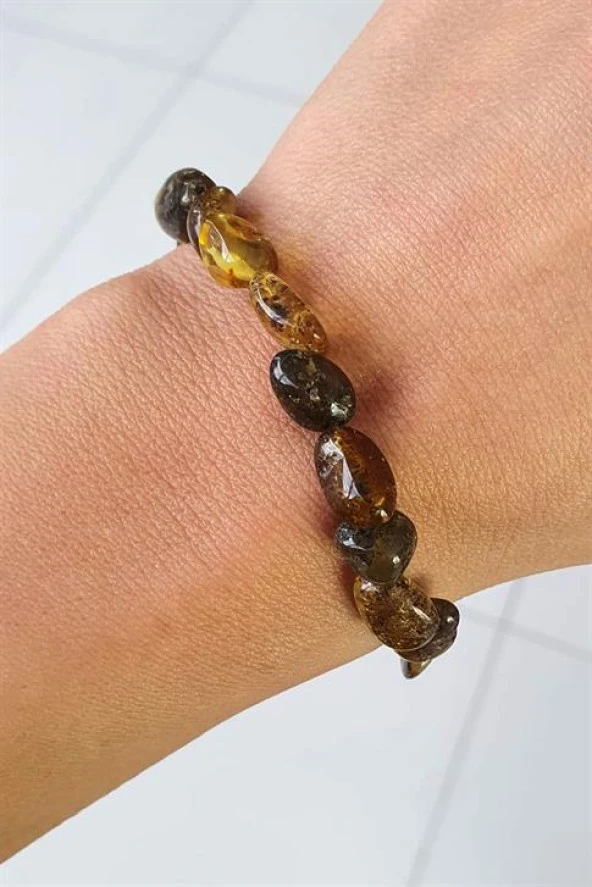 Damla Yosun Kehribar El İşi Kadın Doğal Taş Bileklik ürün görseli