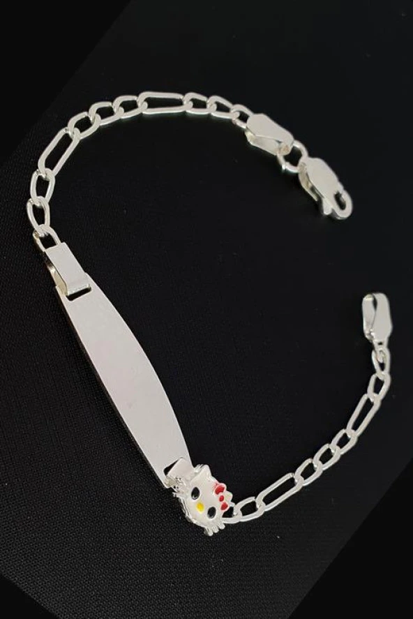 Mineli Hello Kitty Figürlü 925 Ayar Gümüş Çocuk Bileklik ürün görseli