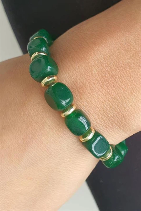 Yeşim Hematit Taşlı El İşi Doğal Taş Bileklik ürün görseli
