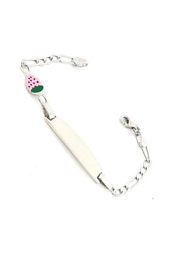 Mineli Çilek Figürlü 925Ayar Gümüş Çocuk Bileklik ürün görseli