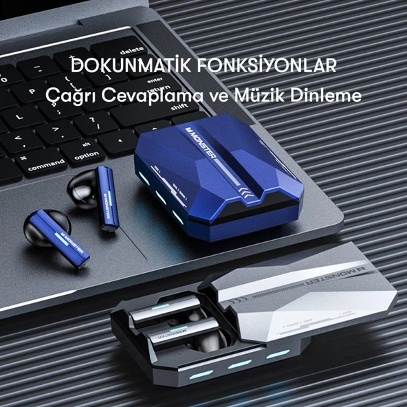 Monster Airmars XKT11 Gaming Bluetooth Kulaklık Beyaz - Resim 6