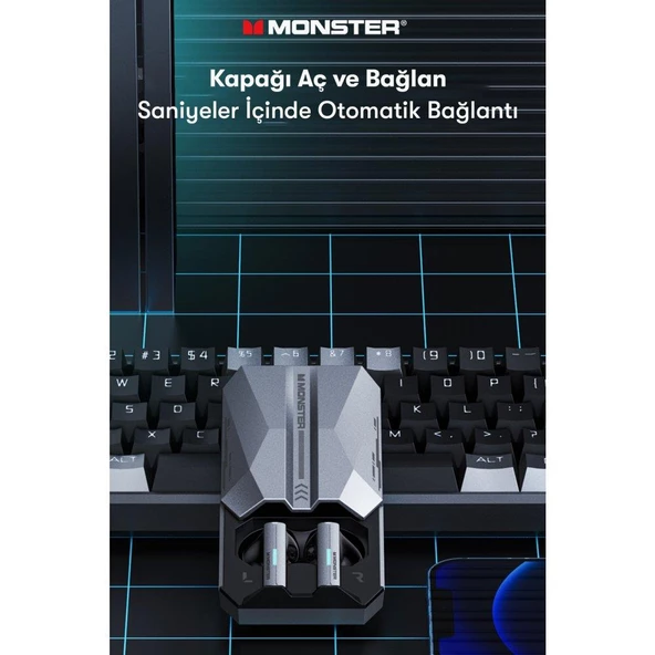Monster Airmars XKT11 Gaming Bluetooth Kulaklık Beyaz - Resim 3