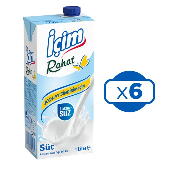 İçim Laktozsuz Süt 1 Lt. 6 lı