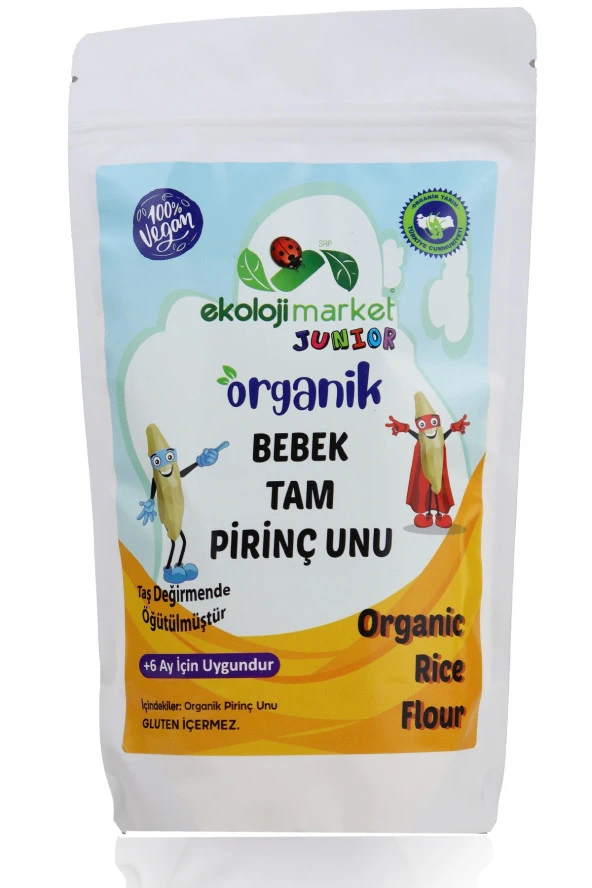 Organik Bebek Tam Pirinç Unu Glutensiz 250 gr