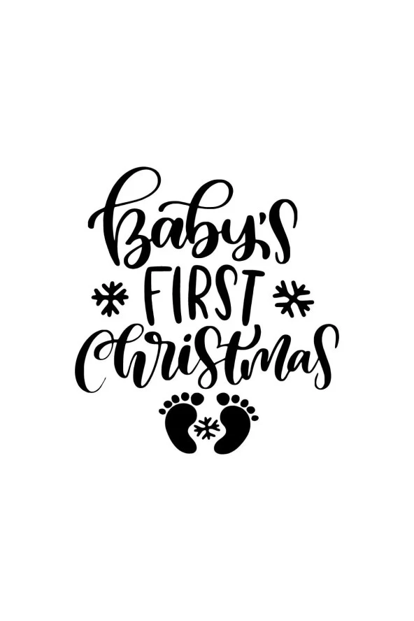 Babys First Christmas 3 - Araç, Oto, Laptop, Duvar Uyumlu Sticker 40*44 Cm
