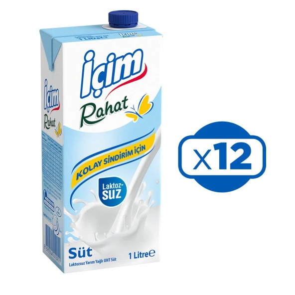 İçim Laktozsuz Süt 1 Lt. x 12 Adet