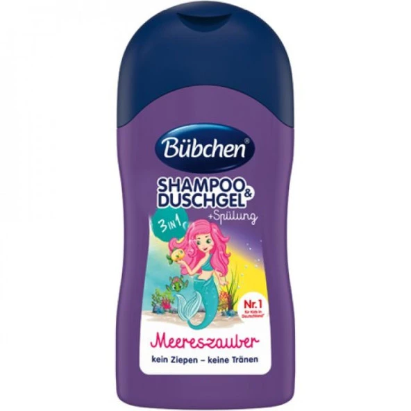 Bübchen Çocuk Şampuan ve Duş Jeli 3 in 1 Deniz Büyüsü 50 ml