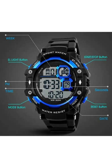 Dijital Çocuk Kol Saati STC000404 - Kronometre Alarm Takvim LED - 3