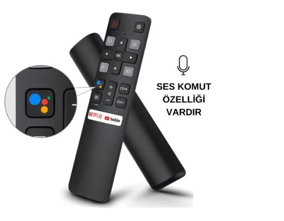 Tcl Tl-1002 Netflıx-Youtube Küçük Kumandası, Ses Komutlu