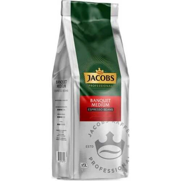 Jacobs Banquet Medium Espresso Beans Çekirdek Kahve 1000 gr x 4 Paket