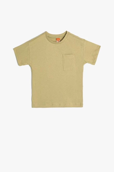 Koton Erkek Bebek Basic Tişört Kısa Kollu Cep Detaylı Pamuklu