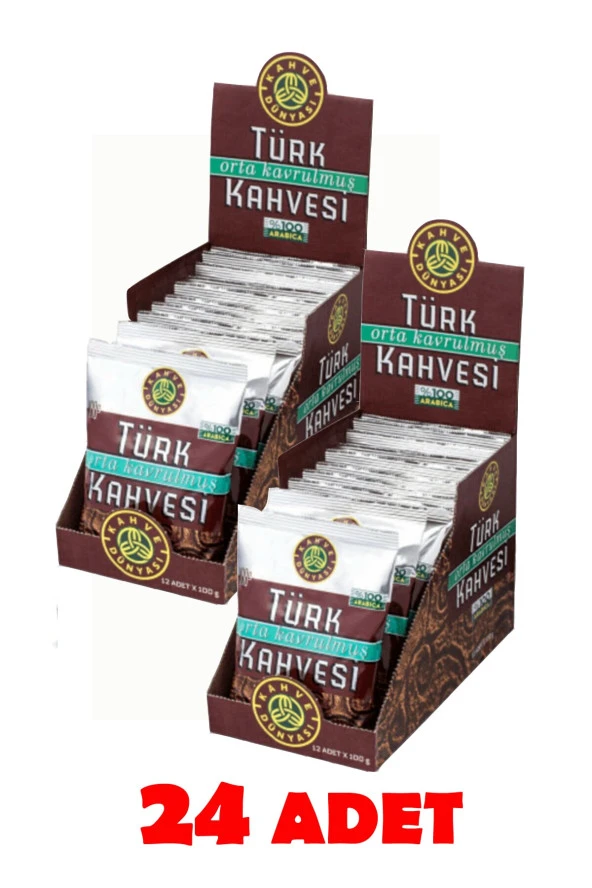 Orta Kavrulmuş Türk Kahvesi 24 Adet (2x12)