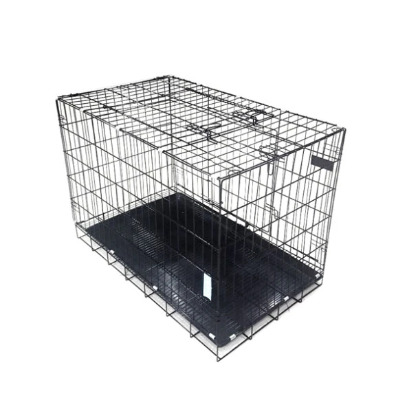 Köpek Kafesi Alt Izgaralı Siyah (92x56x66)