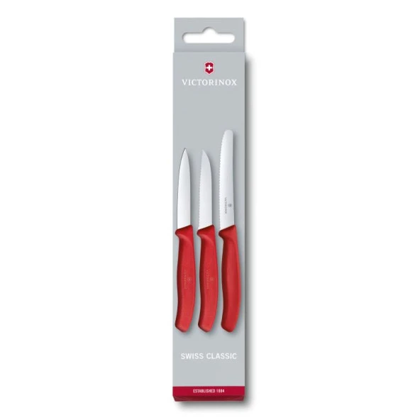 Victorinox Üçlü Soyma Bıçağı Seti 6.7111.3 Kırmızı