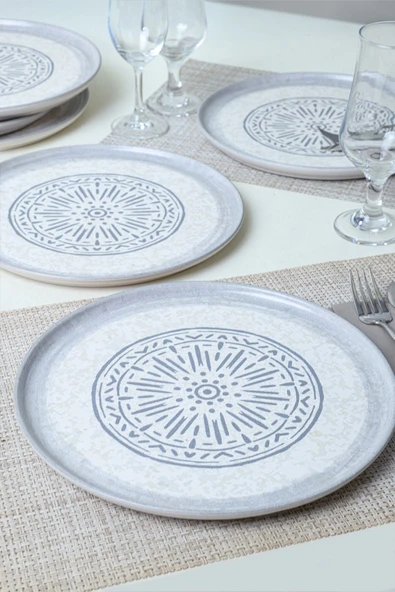 Keramika Keraart Stone Nordic Servis Tabağı 28 Cm 6 Adet 21427 - Resim 4