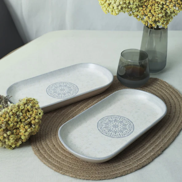 Keramika Stone Noyan Kayık Tabak 28 Cm 2 Adet 21427