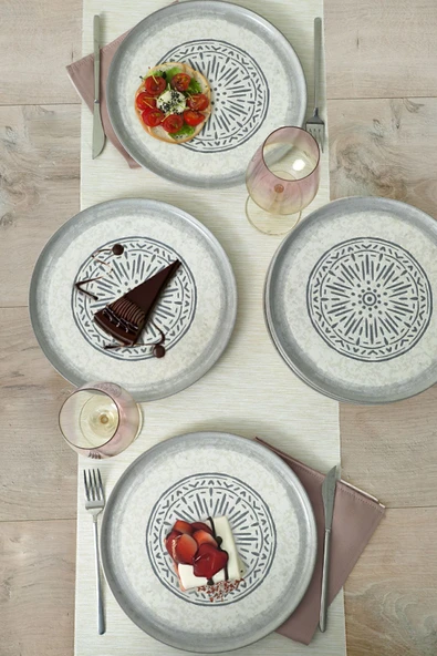 Keramika Keraart Stone Nordic Servis Tabağı 28 Cm 6 Adet 21427 - Resim 6