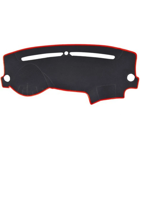 Hyundai Accent 2006-2011 Modelleri Için Uygun Torpido Koruma Halısı Siyah Kenar Renk Kırmızı